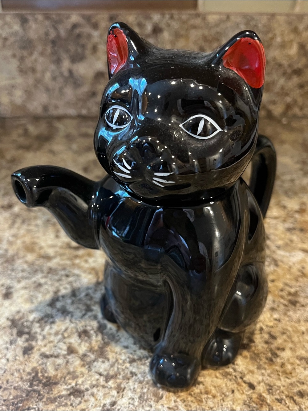 Vintage Ceramic Black Cat Teapot 1.5 Cup